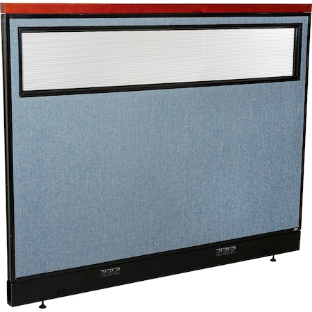 Interion By Global Industrial Interion Deluxe Electric Office Partition Panel with Partial Window, 60-1/4inW x 47-1/2inH, Blue 694771WEBL
